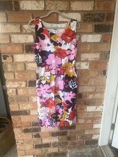 WHIT TWO Anthropologie Floral Petal Print Cross Back Dress Size 10