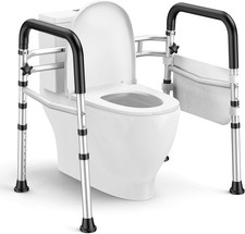 Toilet Safety Rails for Seniors, Adjustable Height Width Toilet Safety Frame