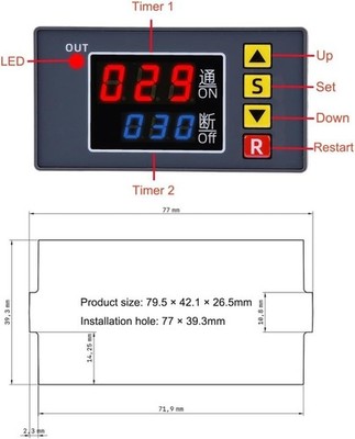 Timer Delay Relay AC110-220V 10A Programmable CycleController Active Output