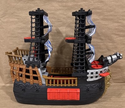 PIRATE SHIP boat adventure Fisher Price 2006 black red blue white