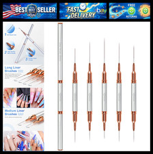 Nail Art Brushes, Eptbsdu 5PCS Double Ended Nail Art Liner Brushes with Cap Stri