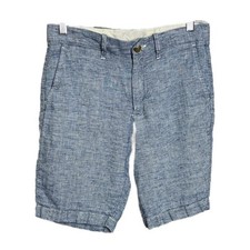 Crewcuts J. Crew Boys Seersucker Shorts Heathered Blue 100 Linen Flat Front 14