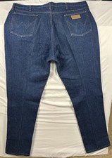 Vintage Wrangler 13MWZ Men's Jeans 42x34 Cowboy Cut Dark Wash Made in USA Cotton