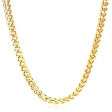 18K Yellow Gold 4mm Franco Chain (Solid Links) 20"-28"