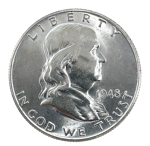 1948 Franklin 50c Half Dollar  Bu-Unc.  90% Silver  U.S Coin