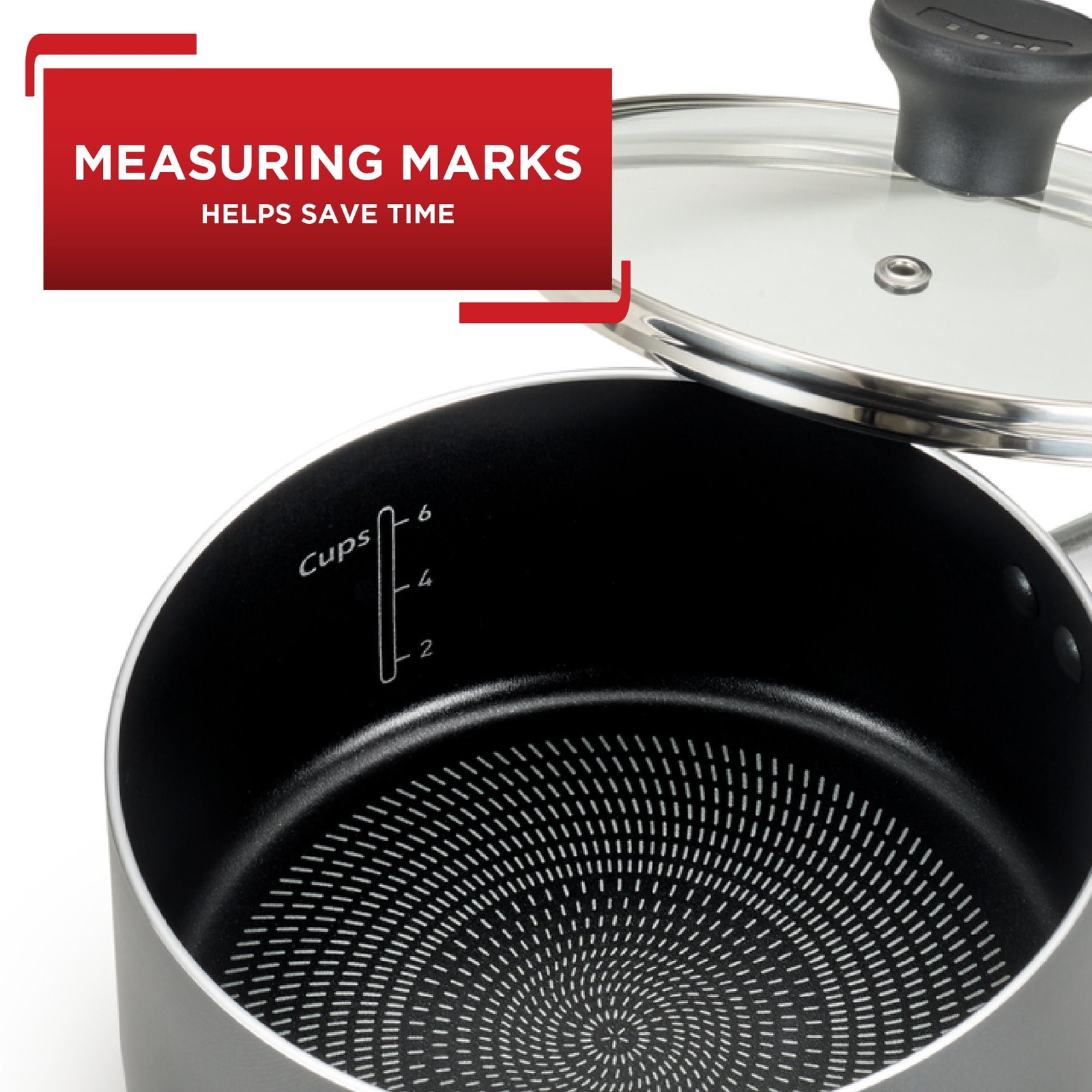 T-fal Easy Care Nonstick Cookware, Saucepan, 2 Quart, Grey