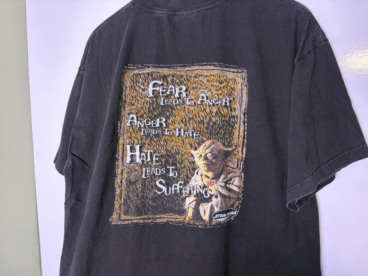 Vtg 90s 1999 Star Wars Episode 1 Yoda Fear Dark Side T-Shirt Size