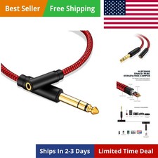 6.35mm Male to Female Stereo Headphones Adapter, 15ft, TRS 1/4 to 3.5mm Cord,...
