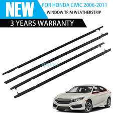 For 2006-2011 Honda Civic Sedan 4pcs Car Window Moulding Trim Weather Strip Seal