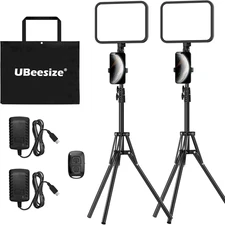 2-Pack LED Video Light Kit, 3000-6500K Dimmable Photography Studio Lights with T
