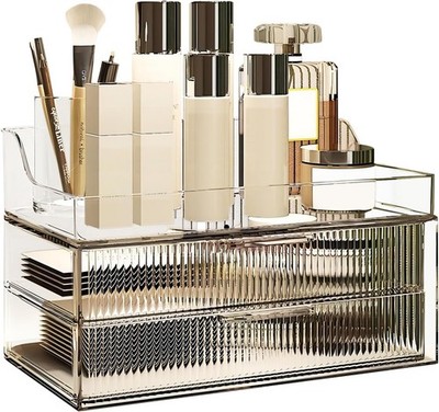 Cre Dustproof Two layers Stora Box, Makeup Brush Holder, Lar