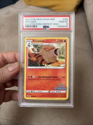 Pokemon Arcanine SWSH304 Card Illustration Contest 2022 PSA 10