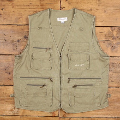 OlyljpinZ Gilet de pêche pour homme avec poches multiples
