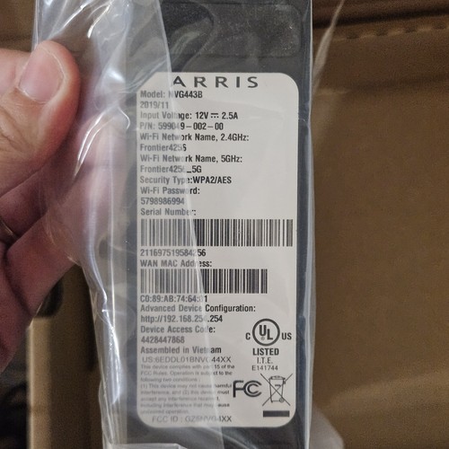 Frontier Arris NVG443B DSL Modem Router WiFi Dual-Band 2.4/5GHz w/Adapter Tested - Picture 4 of 6