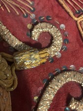 Deville Red Felt Sombrero Hat Gold Trim Sequin Embroidered Mexican Costume