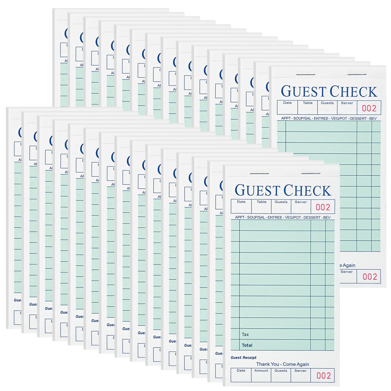 30 PCS Server Books Note Pads Guest Check Waitress Notepads 1500 Orders