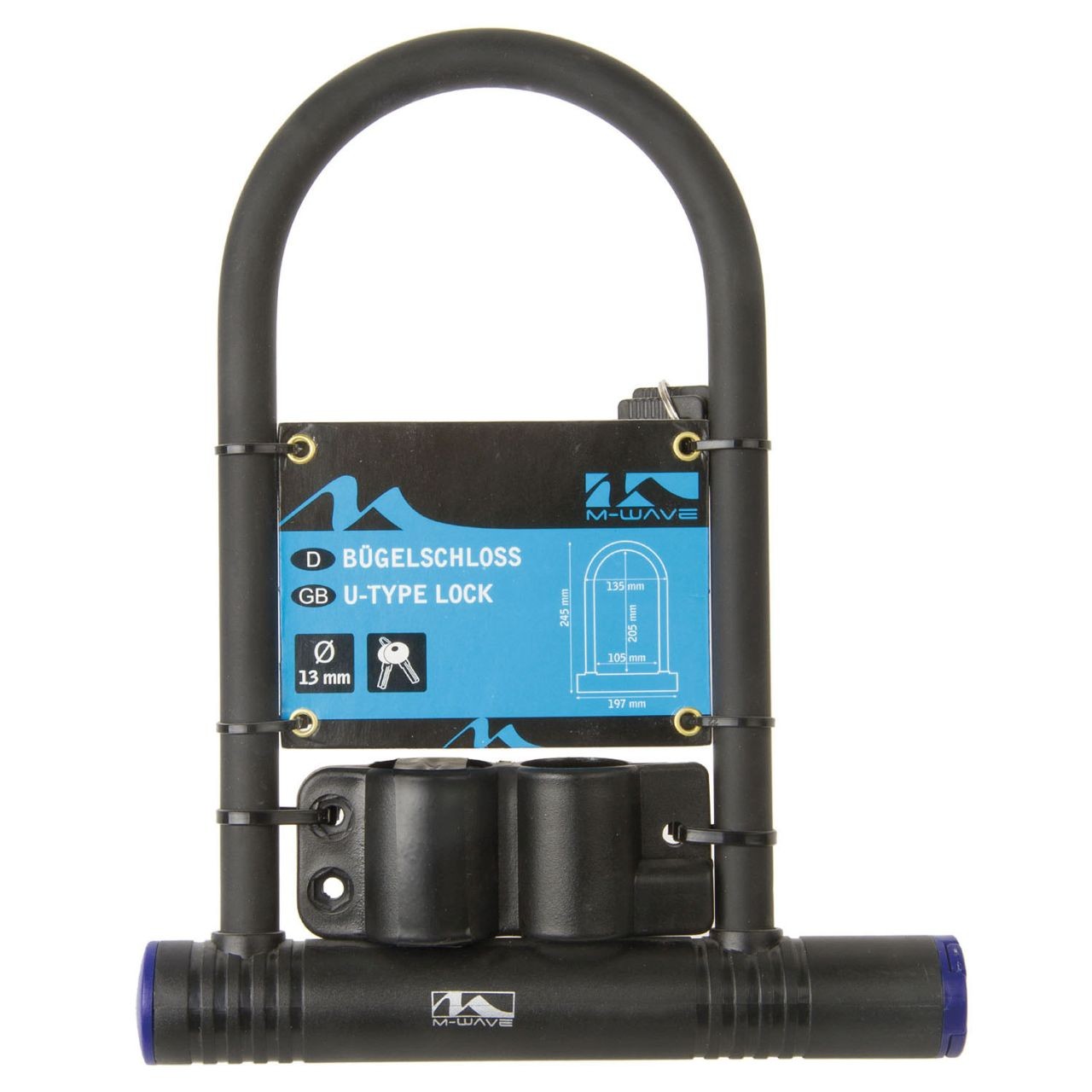 Длина шнура Fahrrad Bgelschloss M-образная 14 мм 2 шнура Schlssel 105 x 205 мм в комплекте Хомут schwarz 4390₽