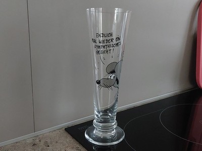 Bierglas, Biertulpe von Uli Stein mit einem Comic-Maus-Motiv. 0,33 Liter