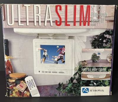 Audiovox Ultra Slim 5  LCD Drop Down Stereo TV Radio Kitchen/Boat VE-500A In Box
