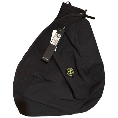 Stone Island reflektierender Druck Sling Baumwolle Tasche Brandneu mit Etikett UVP £510 schwarz neu original