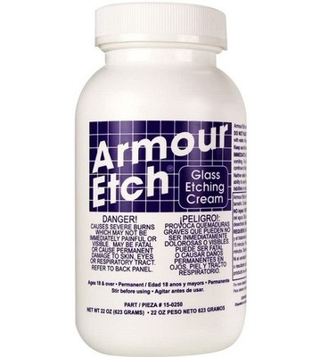 Armour Etch Glass Etching Cream Window Glassware 22 oz easy to use!