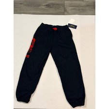 Polo Ralph Lauren Boys Joggers M 8-10 Black Red Spell Out Sweatpants NWT