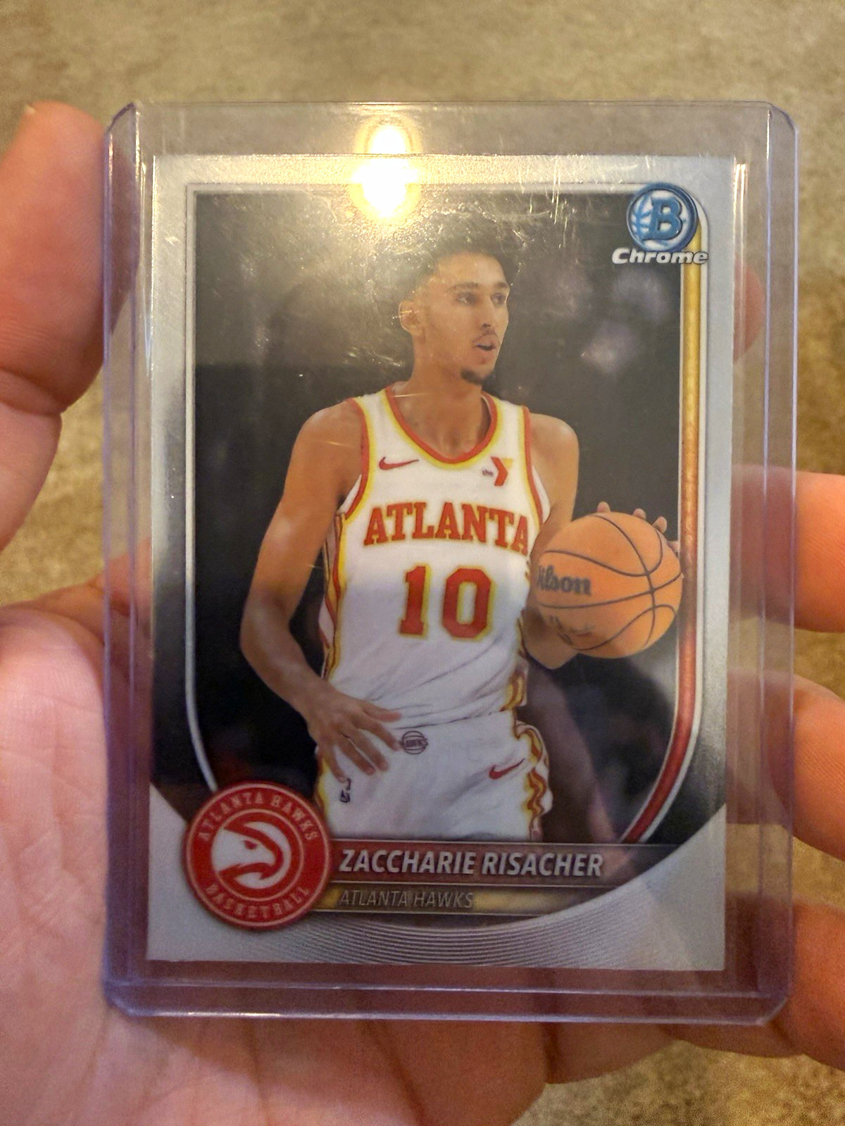 Zaccharie Risacher Topps Bowman Chrome 2024-25 Bowman Briefing BCV-84 RC Hawks