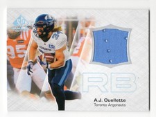 2023 CFL SP Game Used A.J. Ouellette Jersey CFL-AO Toronto Argonauts Ohio