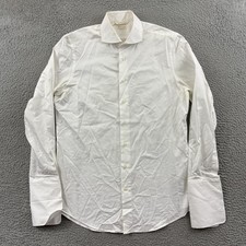 Suit Supply Tuxedo Shirt Mens Medium Slim Fit White Egyptian Cotton French Cuff