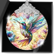 Christmas Ornaments Hummingbird Ornament Stained Glass Elegant Christmas Tree De
