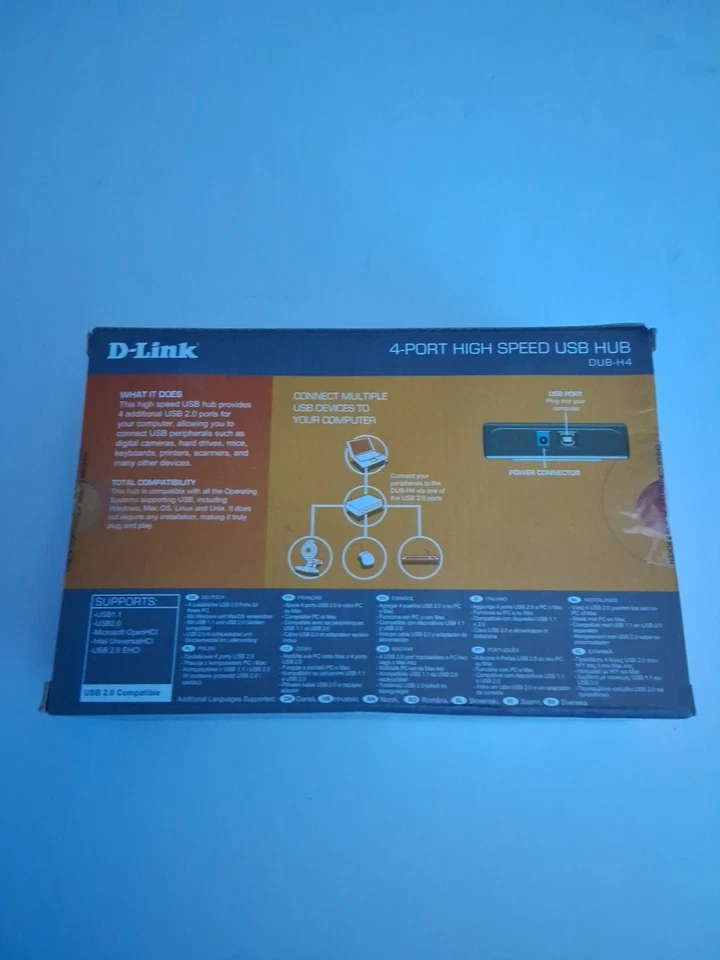 D-LINK 4-PORT HI-SPEED USB HUB - DUB-H4 - Brand New Boxed - Free Post (1) - Image 2 of 2