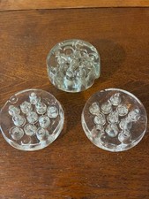 Lot of 3 Vintage Clear Glass Flower Frogs with 11 Holes
