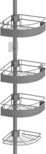 Tension Pole Corner Shower Caddy: 4-Tier Bathroom Organizer Shelves, No Drill In