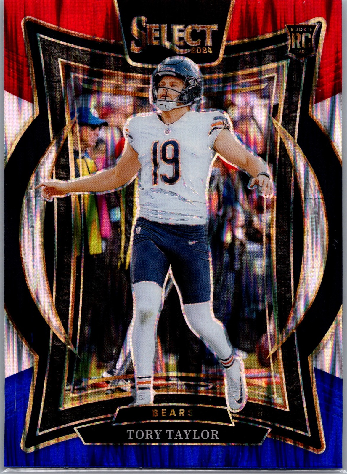 2024 Panini Select #1 Tory Taylor Red & Blue Prizm Shock