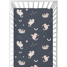 Cute Dragon Space Crib Sheets for Girls Boys,Baby Crib Fitted Sheets for Mini...