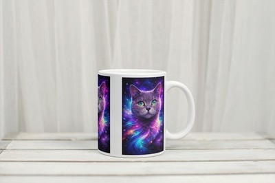Cosmic Cat Kaffeebecher - Galaxy Space Cat Art - Geschenk für Katzenliebhaber