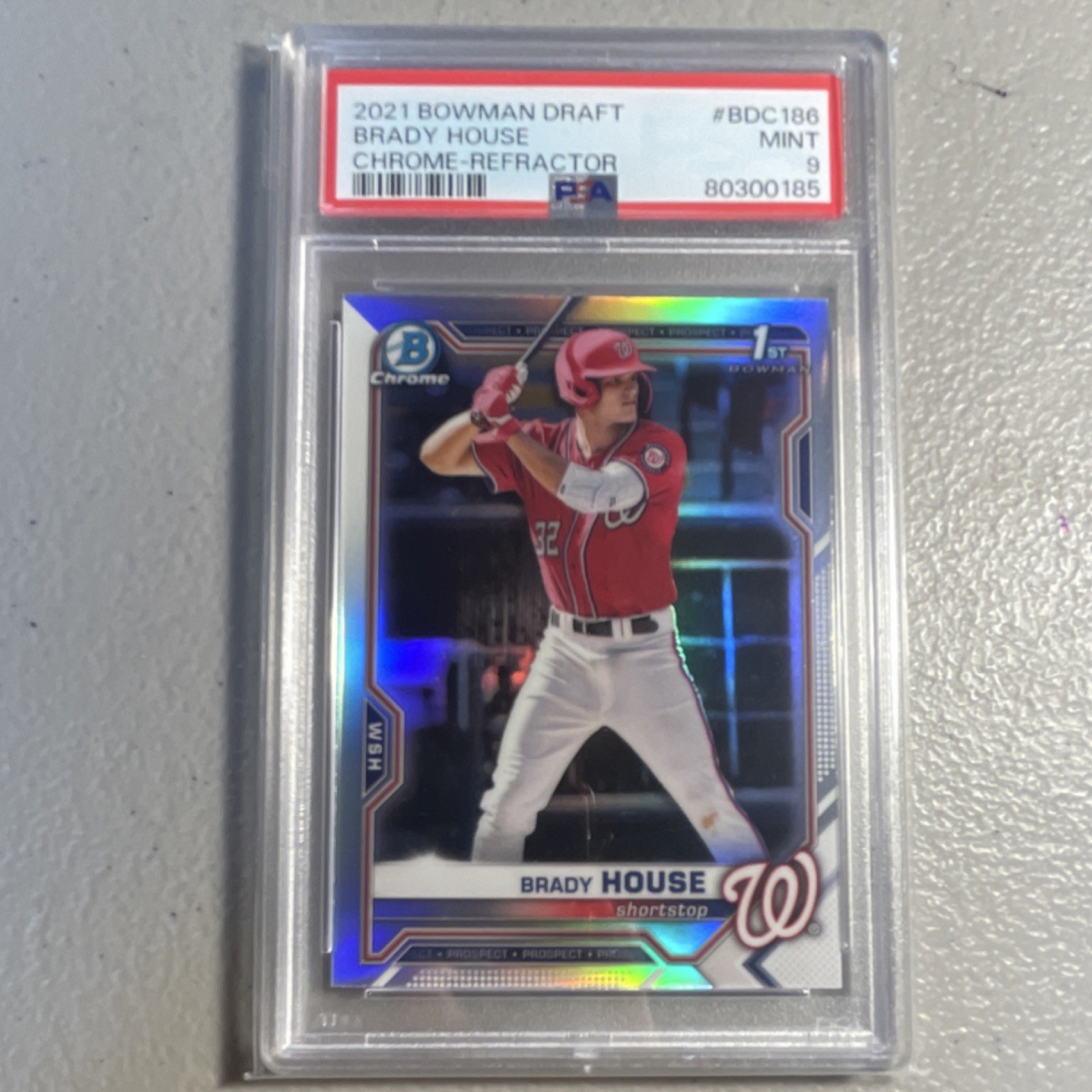Topps 2021 Bowman Draft Chrome Brady House #BDC-186 Refractor PSA 9