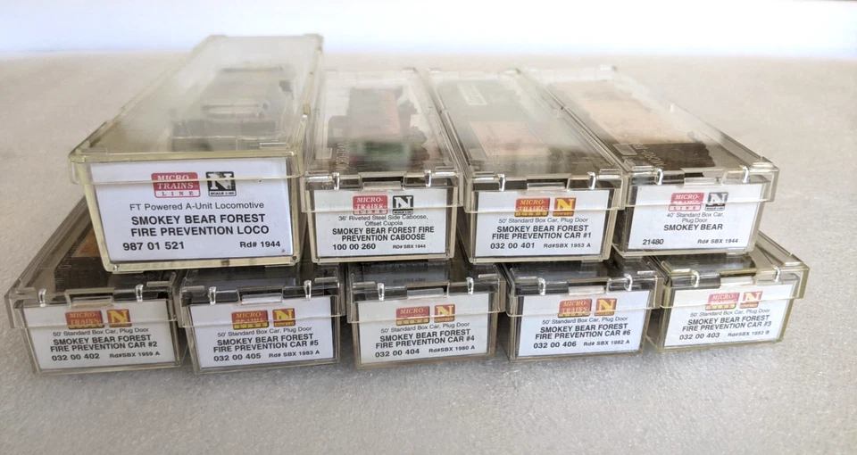 Micro Trains SMOKEY BEAR Forest Fire Prevention N Scale Train Set w/ Locomotive - Image 2 of 4