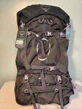 NEW Osprey Ariel 65 Gray Women’s Sz L W Tags 4.89 Lbs MSRP $320