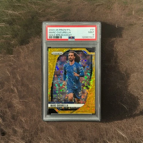 2024-25 Prizm EPL Premier League Chelsea Marc Cucurella Gold Breakaway /10 PSA 9