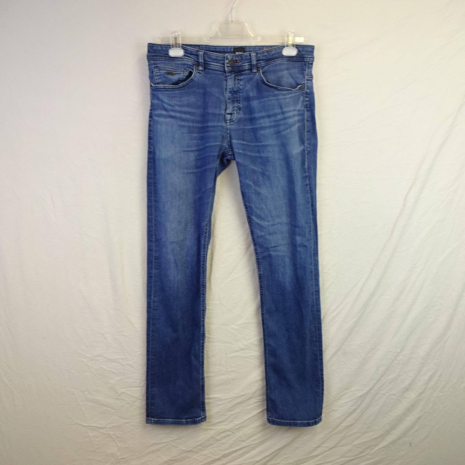 Hugo Boss Jeans Mens W34 L32 Blue Delaware Stretch Slim Fit Straight Leg