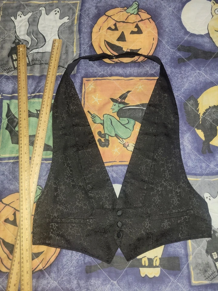 Vintage Bracci by Elite Adjustable Tuxedo Vest Backless Satin Paisley L/XL - Image 2 of 4