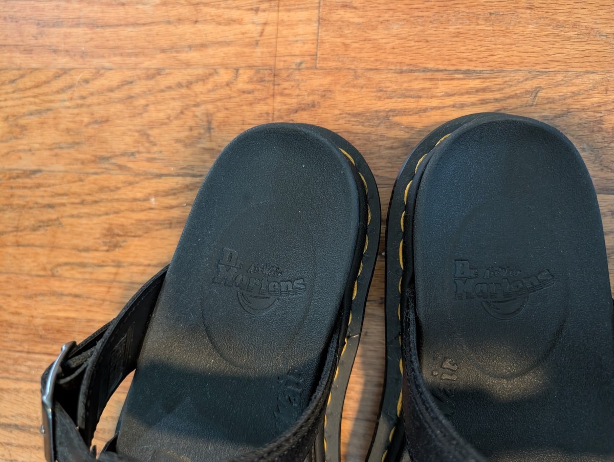 Dr. Martens Women's Myles Brando Black Leather Slide Sandals Sz 6 New W/O Box View 5