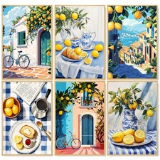 6 Pack Paint by Numbers Kit for Adults, Coffee Adult Paint by Number Kits Wit...