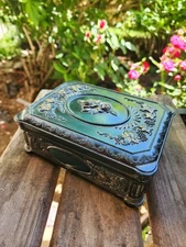 Vintage Mid Century Plastic Jewelry Box 2.25 X 6.5 X 4.5" Original