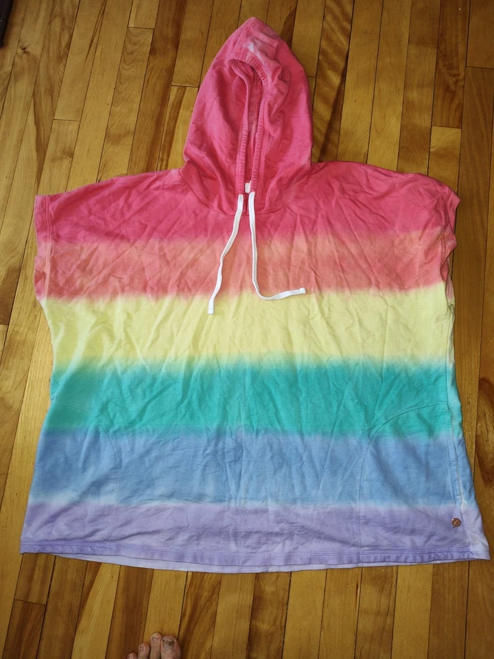 Sudadera con capucha a rayas arco iris Lane Bryant. Livi Active Wear. Talla 26/28 Talla Grande Foto 3 de 4
