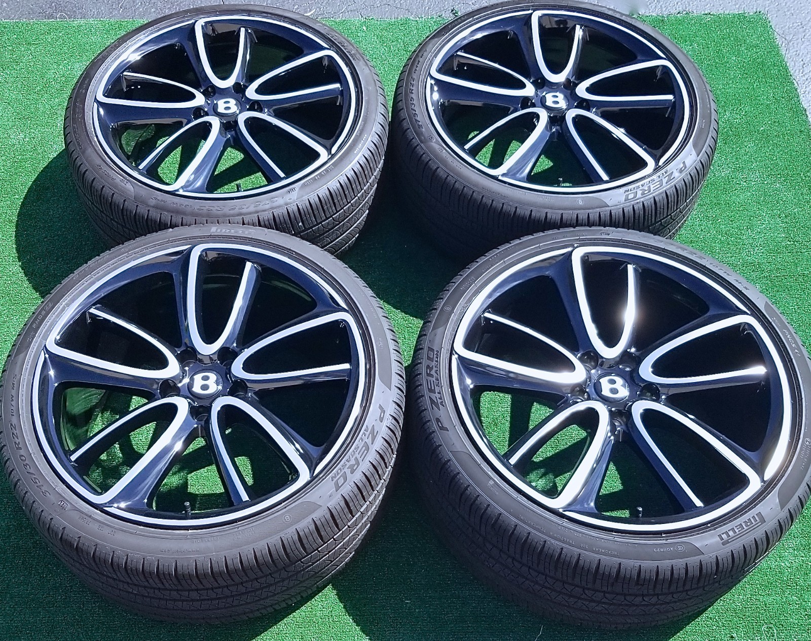 PERFECT Factory Bentley Continental Wheels New Tires 22 inch Black Silver GT OEM