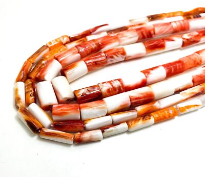 Natural Genuine Native America Orange Spiny Oyster Shell Stick Beads PGS205