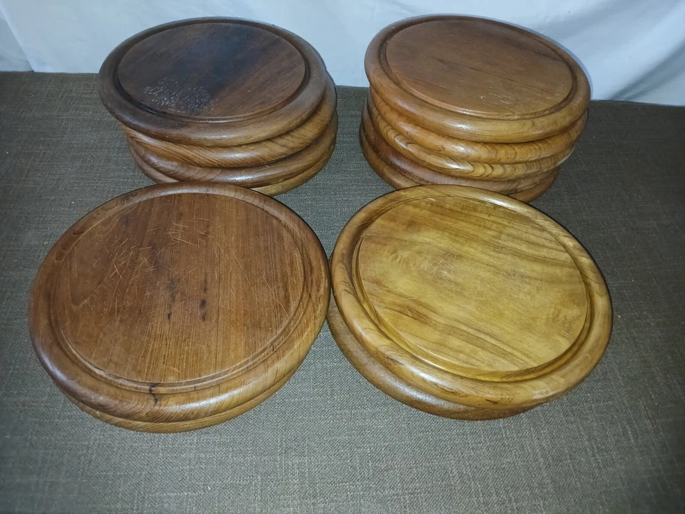 12er Set Holzteller Brotzeitteller aus Holz 26 cm - Bild 3 von 4