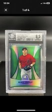 2010 Bowman Platinum Mike Trout Green Refractor /499 -Becket 8.5 w/ 10Sub Grade